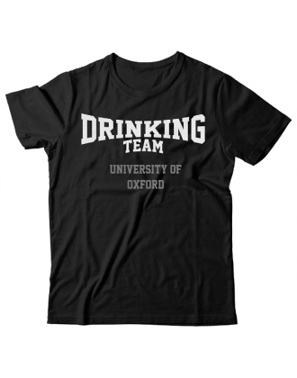 Прикольная футболка с надписью "University Of Oxford DRINKING TEAM"